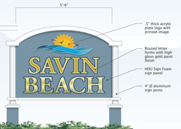 Savin Beach Sign